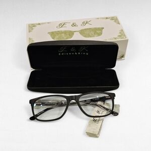 Edison & King Straightforward Black Reading Glasses +1.50